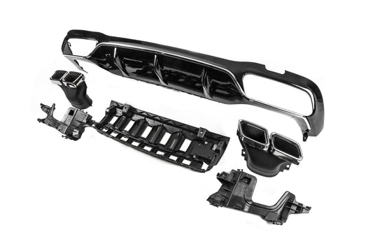 Rear Diffuser with Tips Silver (for AMG/AMG-Line, E63 Design 2016-2020) for Mercedes E-сlass W213 2016-2023 - image 2