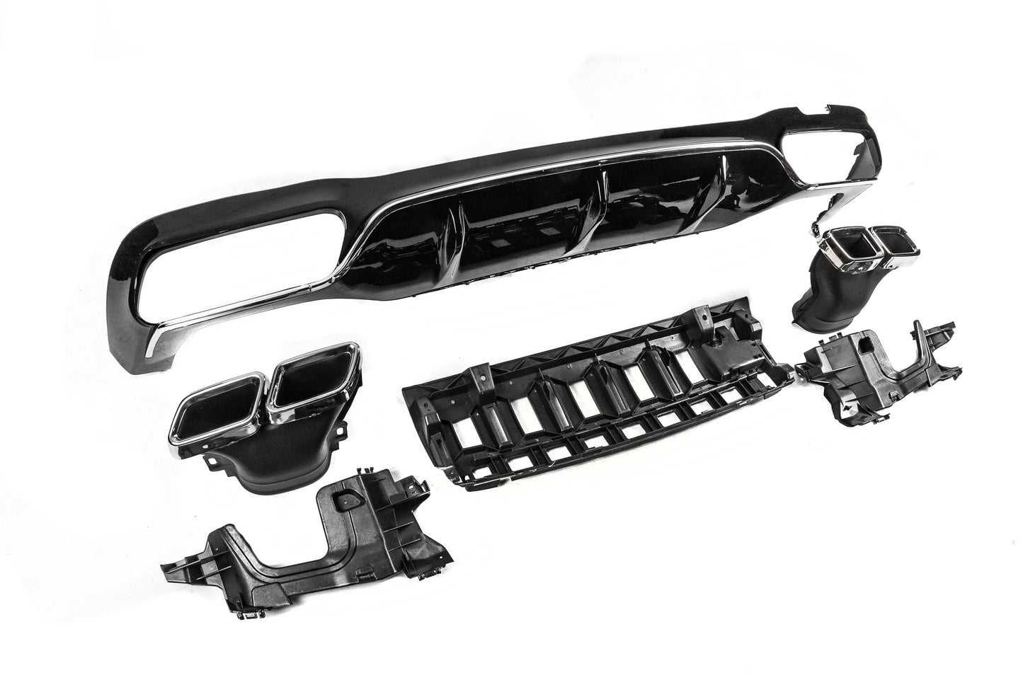 Rear Diffuser with Tips E63-Design Silver (for AMG/AMG-Line 2016-2020) for Mercedes E-сlass W213 2016-2023 - image 3
