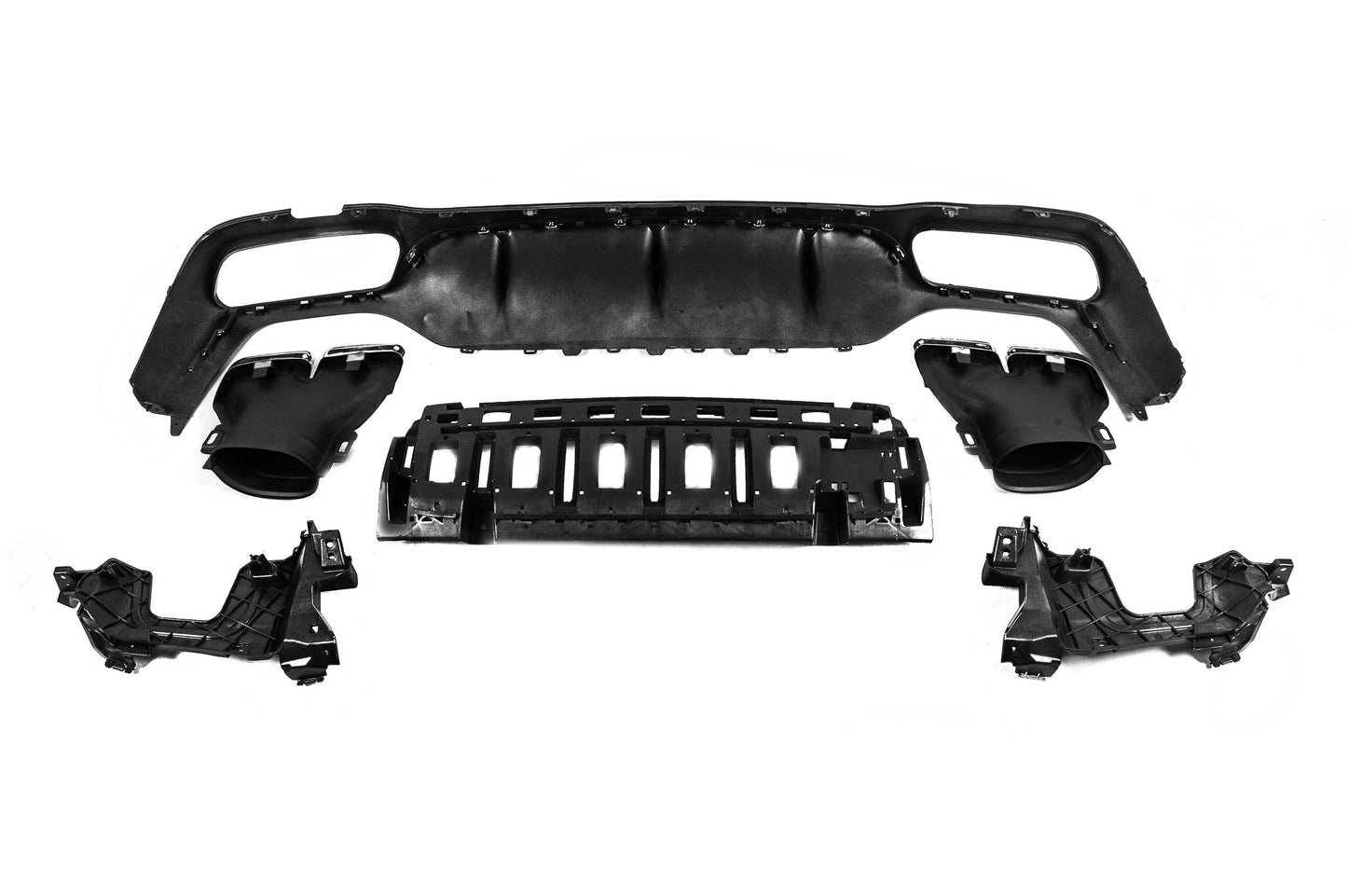 Rear Diffuser with Tips Silver (for AMG/AMG-Line, E63 Design 2016-2020) for Mercedes E-сlass W213 2016-2023 - image 4