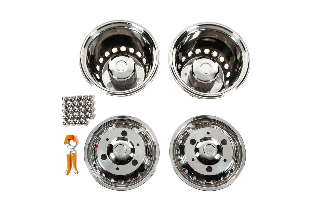 Stainless Steel Wheel Covers Exclusive V3 (2-ring design, 4 pcs) for Volkswagen Crafter 2006-2016 - image 1