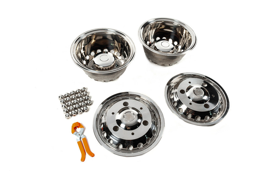 Stainless Steel Wheel Covers Exclusive V3 (2-ring design, 4 pcs) for Mercedes Sprinter W906 2006-2018 - image 2