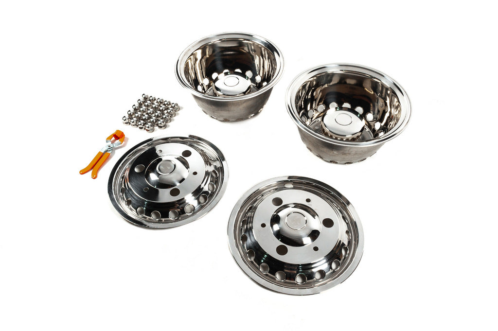 Stainless Steel Wheel Covers Exclusive V3 (2-ring design, 4 pcs) for Mercedes Sprinter W906 2006-2018 - image 3