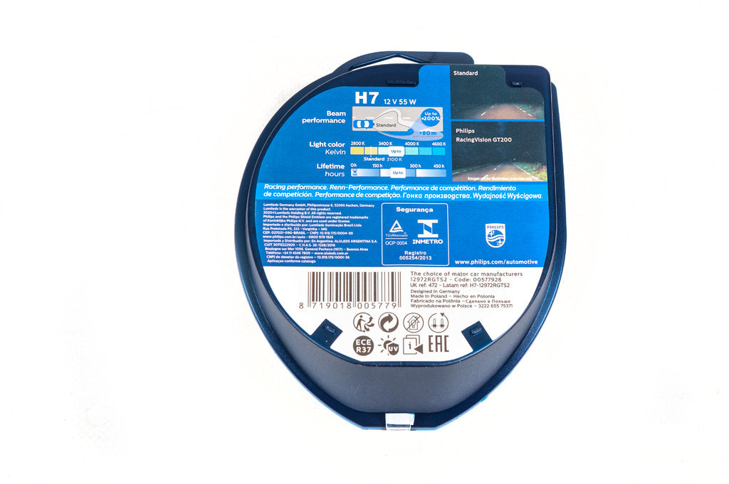 Philips H7 55W 12972GT Racing Vision +200% Headlight Bulb - image 3