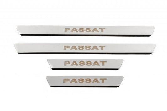 Door Sill Protectors Carmos V1 (4 pcs, Stainless Steel) for Volkswagen Passat СС 2008-2017 - image 1