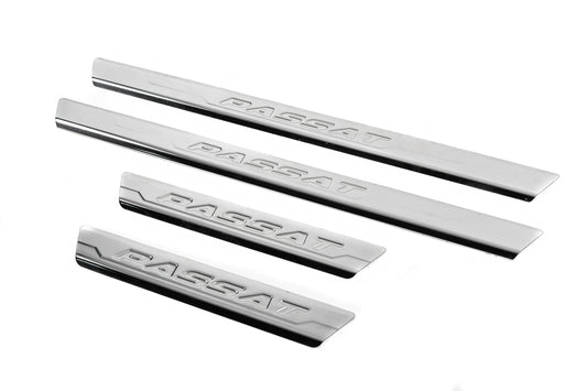 Door Sill Protectors Carmos V3 (4 pcs, Stainless Steel) for Volkswagen Passat B7 2012-2015 - image 2