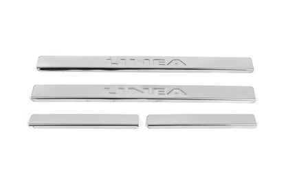 Stainless Steel Door Sill Protectors Carmos V2 (4 pcs) for Fiat Linea 2006-2018 - image 2