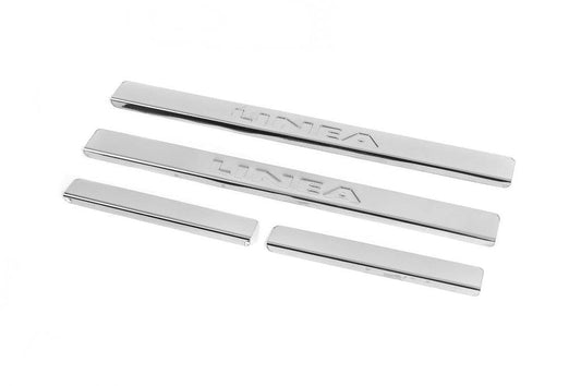 Carmos V2 sill plates (4 pcs., stainless steel) for Fiat Linea 2006-2018 - Reelken Auto
