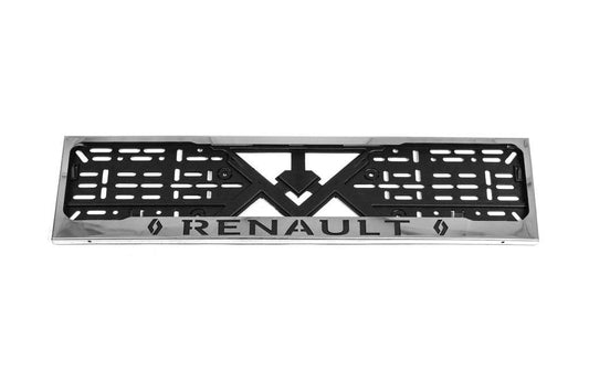 Frame for Renault chrome number (1 pc, stainless steel) for Renault - Reelken Auto