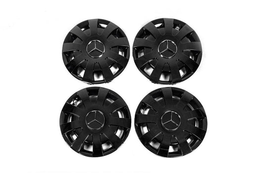 Black ABS R16 hubcaps (1-wheel, 4 pcs) for Mercedes Sprinter W906 2006-2018 - Reelken Auto