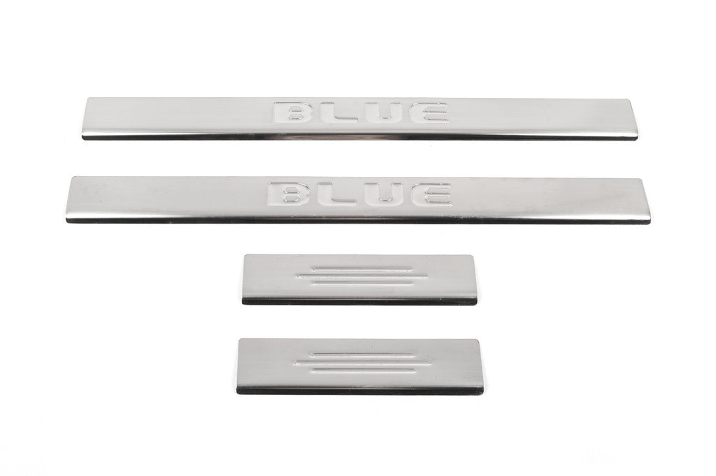 Door Sill Protectors Carmos BLUE V3 (4 pcs, Stainless Steel) for Hyundai Accent 2011-2017 - image 2