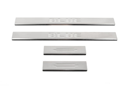 Door Sill Protectors Carmos BLUE V3 (4 pcs, Stainless Steel) for Hyundai Accent 2011-2017 - image 2