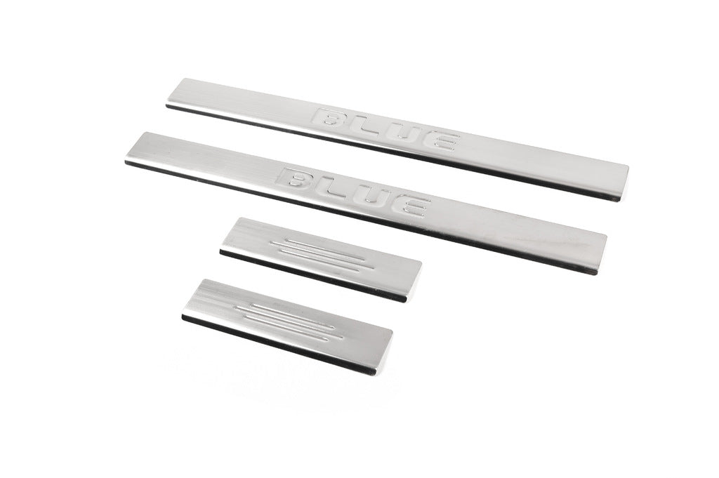 Door Sill Protectors Carmos BLUE V3 (4 pcs, Stainless Steel) for Hyundai Accent 2011-2017 - image 1