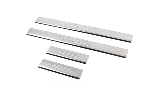 Door Sill Protectors Carmos BLUE V3 (4 pcs, Stainless Steel) for Hyundai Accent 2011-2017 - image 1