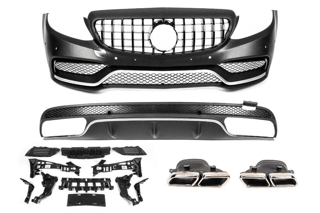 Body kit with diffuser V1 (AMG C63-designs 2014-2018) for Mercedes C-class W205 2014-2021 - Reelken Auto