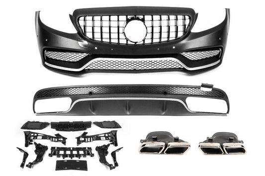 Body kit with diffuser V1 (AMG C63-designs 2014-2018) for Mercedes C-class W205 2014-2021 - Reelken Auto