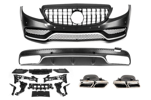 Body kit with Diffuser V1 (AMG C63-design 2014-2018) for Mercedes C-сlass W205 2014-2021 - image 1