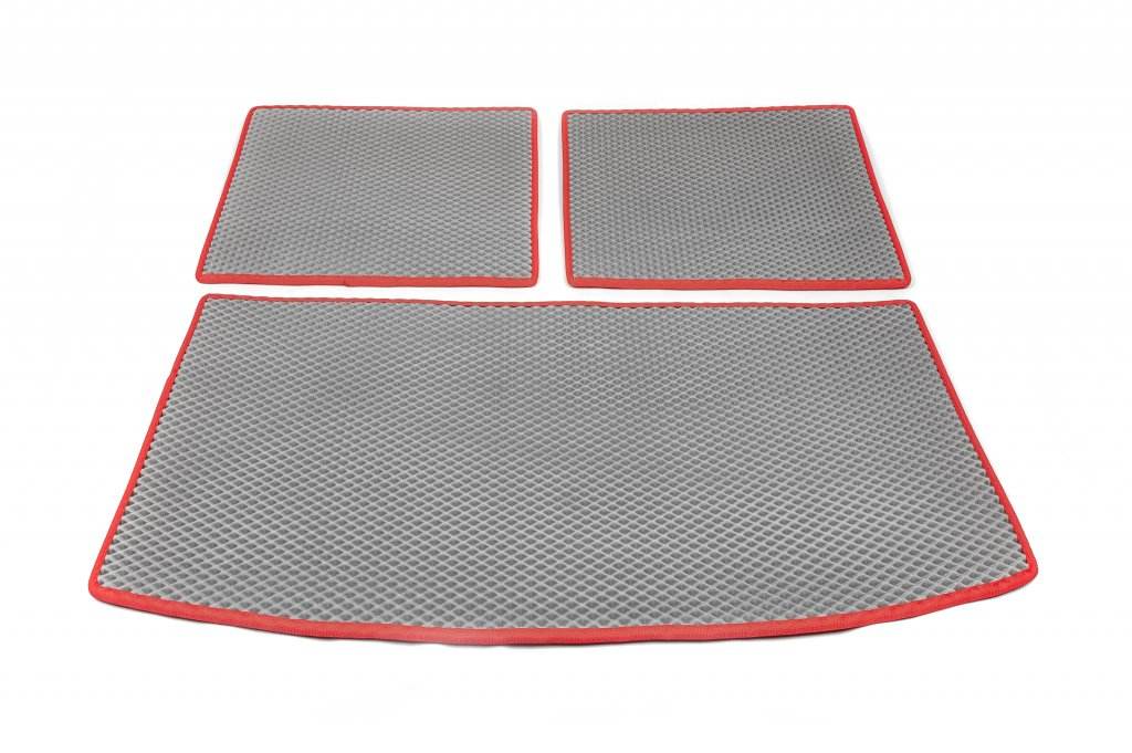 Trunk mat 3 parts (EVA, gray) (7 seats) for Audi Q7 2005-2015 - Reelken Auto