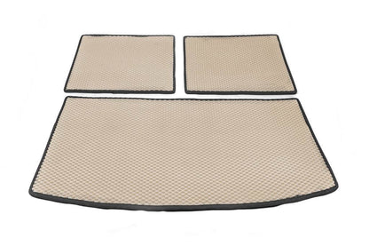 Trunk mat 3 parts (EVA, beige) (7 places) for Audi Q7 2005-2015 - Reelken Auto