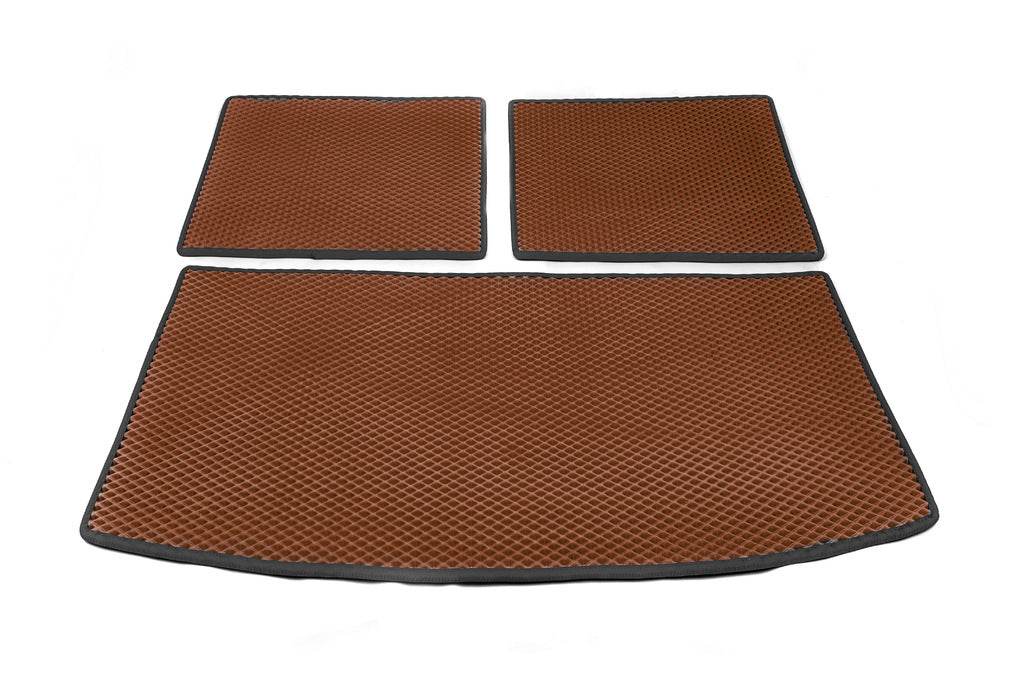 Trunk mat 3 parts (EVA, brick) (7 seats) for Audi Q7 2005-2015 - Reelken Auto