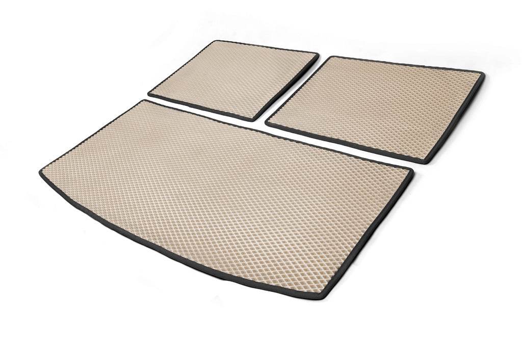 Trunk mat 3 parts (EVA, beige) (7 places) for Audi Q7 2005-2015 - Reelken Auto