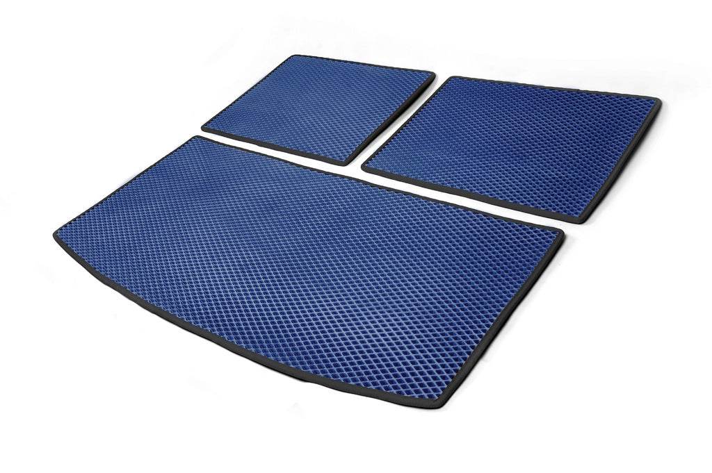 Trunk mat 3 parts (EVA, blue) (7 places) for Audi Q7 2005-2015 - Reelken Auto