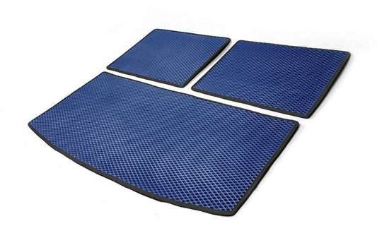 Trunk mat 3 parts (EVA, blue) (7 places) for Audi Q7 2005-2015 - Reelken Auto