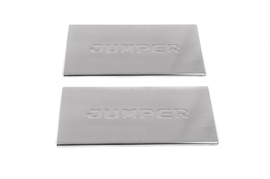 Interior door sill protectors Carmos V1 (2 pcs, stainless steel) for Citroen Jumper 2007-2025 - image 1