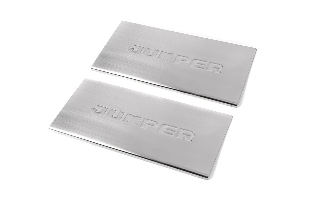 Interior door sill protectors Carmos V1 (2 pcs, stainless steel) for Citroen Jumper 2007-2025 - image 2