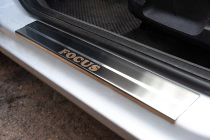 Stainless Steel Door Sill Protectors (Carmos, 4 pcs) for Ford Focus II 2005-2008 - image 6