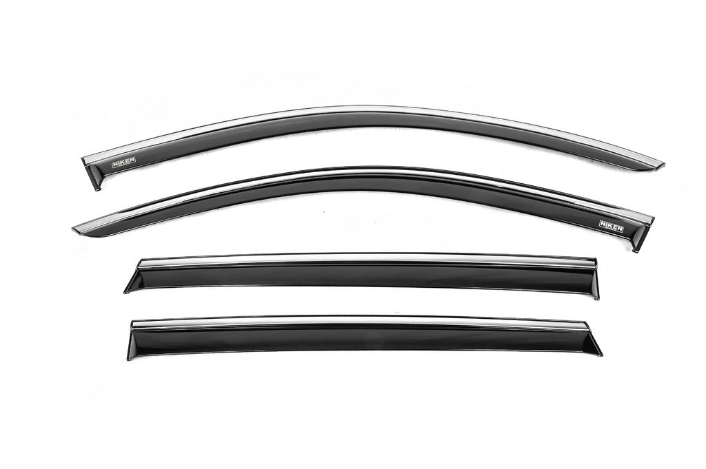 Window deflectors with chrome trim (4 pcs, Niken) for Kia Sorento IV MQ4 2020- - image 1