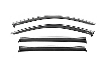 Window deflectors with chrome trim (4 pcs, Niken) for Kia Sorento IV MQ4 2020- - image 1