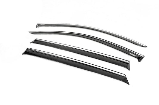 Window deflectors with chrome trim (4 pcs, Niken) for Kia Sorento IV MQ4 2020- - image 2