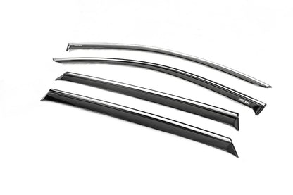 Window deflectors with chrome trim (4 pcs, Niken) for Kia Sorento IV MQ4 2020- - image 2