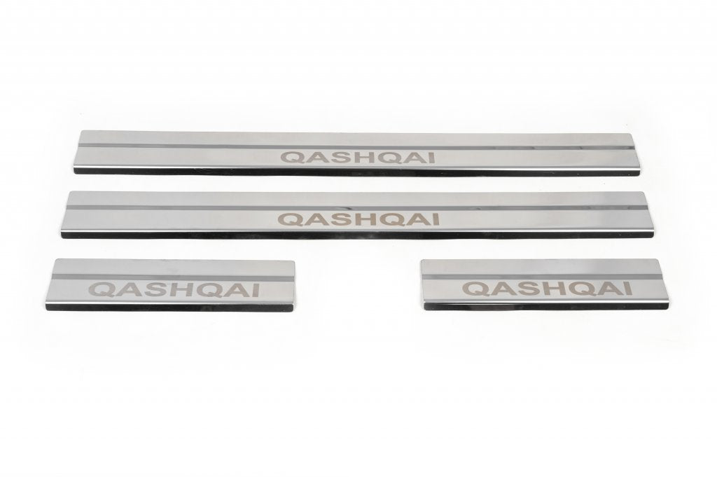 Door Sill Protectors Carmos V1 Stainless Steel Set of 4 for Nissan Qashqai 2014-2021 - image 6