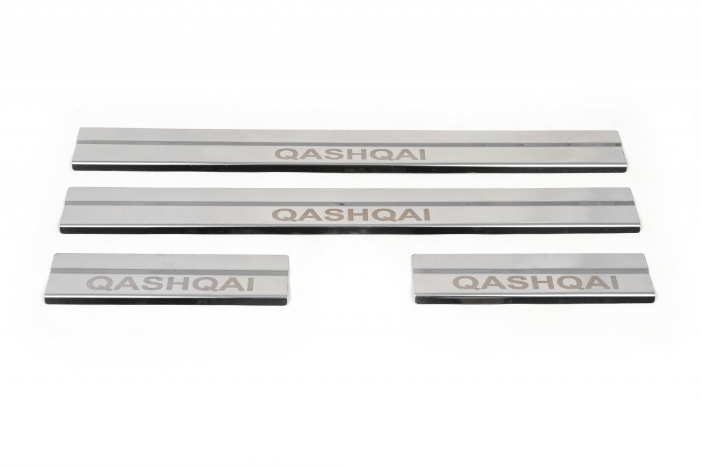 Door Sill Protectors Carmos V1 Stainless Steel Set of 4 for Nissan Qashqai 2014-2021 - image 6