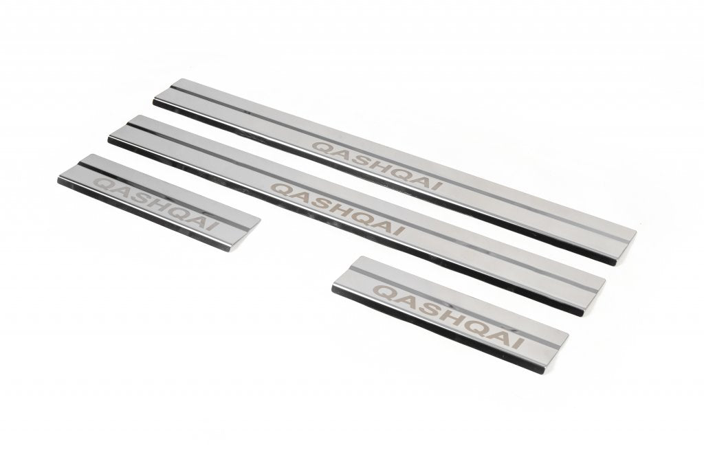 Door Sill Protectors Carmos V1 Stainless Steel Set of 4 for Nissan Qashqai 2007-2010 - image 5