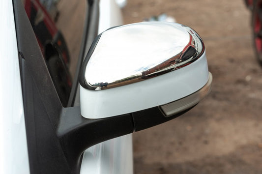 Mirror Covers (for EU, 2 pcs, stainless steel) for Ford Focus III 2011-2017 - image 1