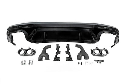Rear Diffuser SQ5-Style (2017-2020, with Black Tips) for Audi Q5 2017-2025 - image 1