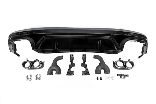 Rear Diffuser SQ5-Style (2017-2020, with Black Tips) for Audi Q5 2017-2025 - image 1