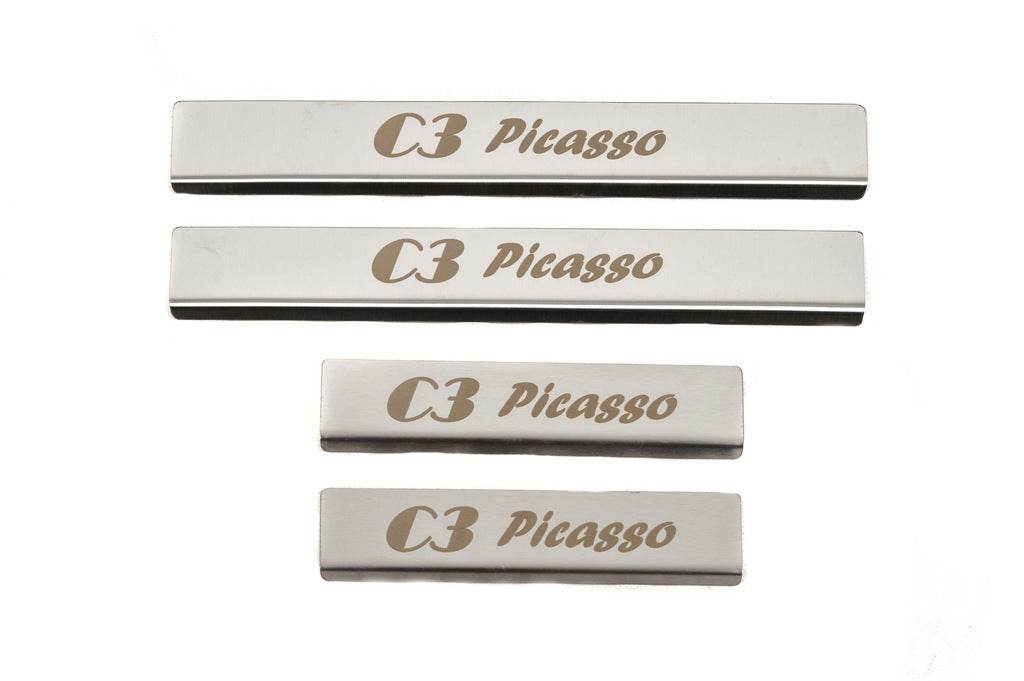 Door sills (Carmos) for Citroen C-3 Picasso 2010-2017 - Reelken Auto