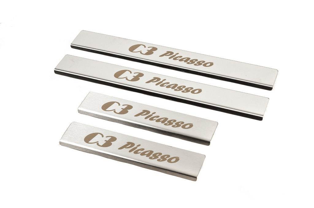Door sills (Carmos) for Citroen C-3 Picasso 2010-2017 - Reelken Auto