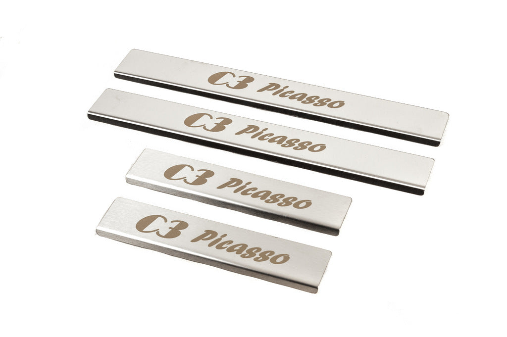 Chrome Door Sill Protectors (Carmos) for Citroen C-3 Picasso 2010-2017 - image 1