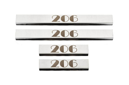 Door sills Carmos (4 pieces, stainless.) for Peugeot 206 - Reelken Auto