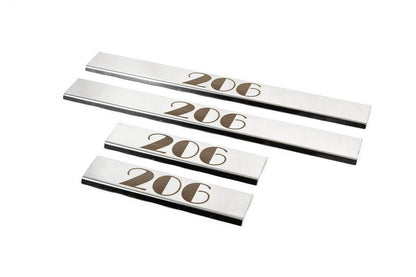 Door sills Carmos (4 pieces, stainless.) for Peugeot 206 - Reelken Auto