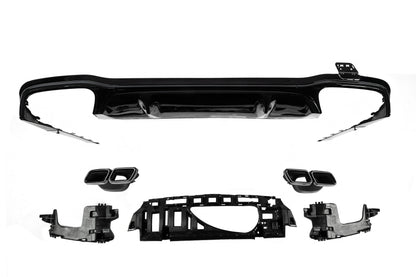 Rear Diffuser with Tips Black (for AMG/AMG-Line, E63 Design 2016-2020) for Mercedes E-сlass W213 2016-2023 - image 3