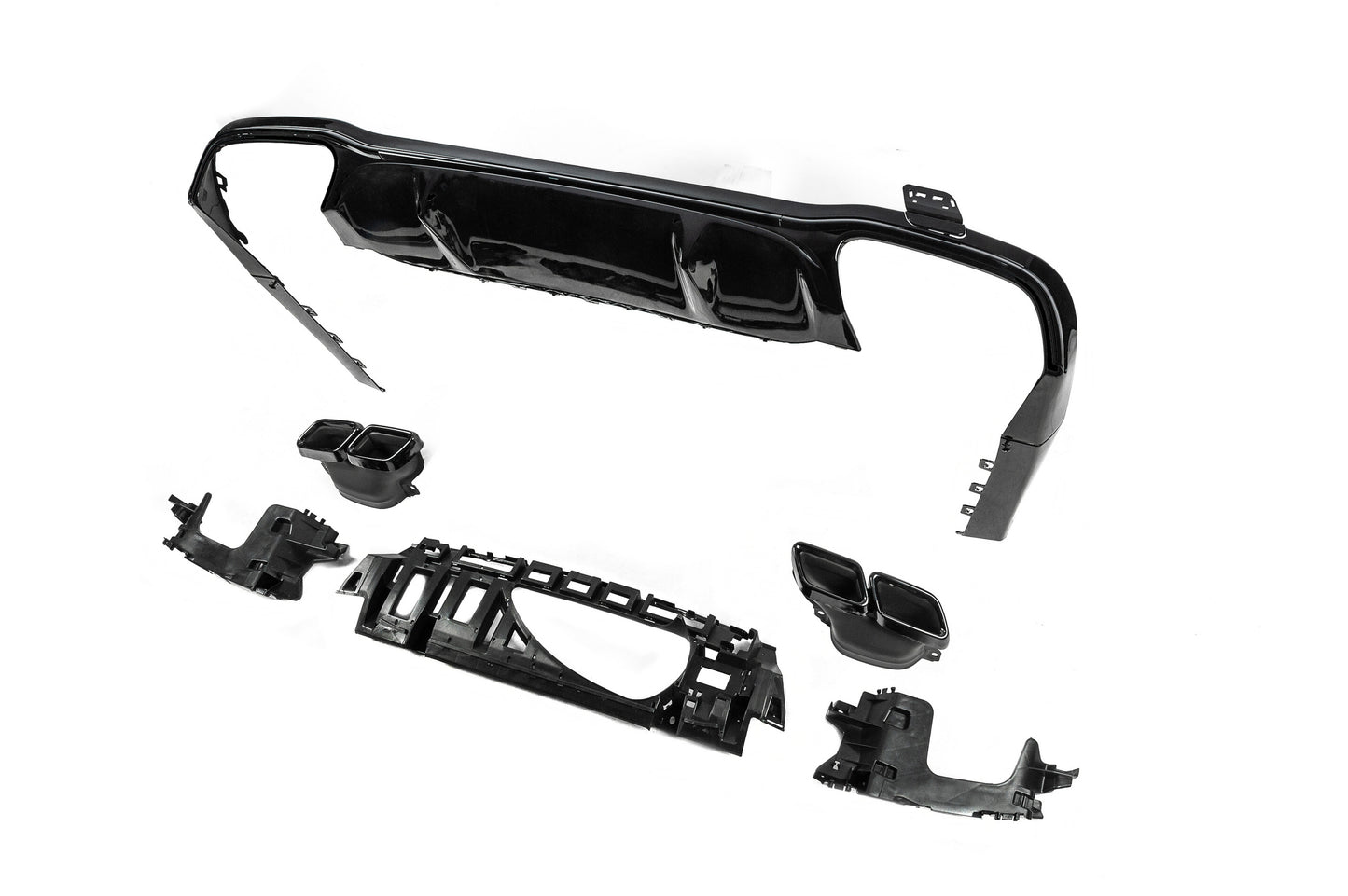 Rear Diffuser with Tips Black (for AMG/AMG-Line, E63 Design 2016-2020) for Mercedes E-сlass W213 2016-2023 - image 4