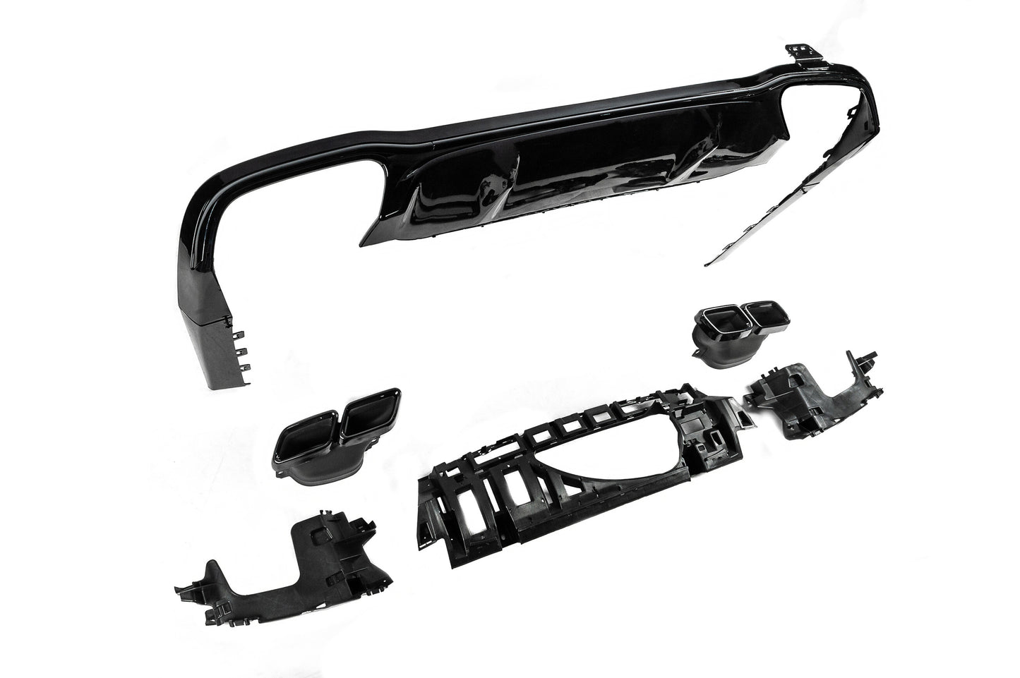 Rear diffuser with Black nozzles (for AMG/AMG-Line, E63 Design 2016-2020) for Mercedes E-class W213 2016-2023 - image 5