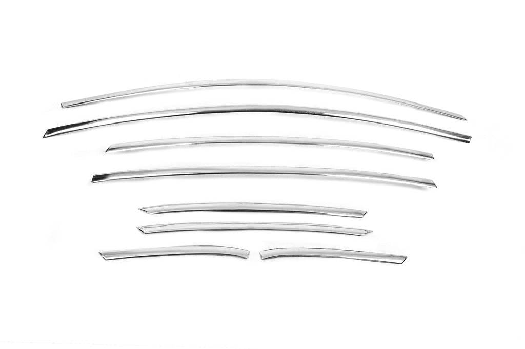 The upper mouldings of the Windows (8 pieces, stainless steel) for Ford Fiesta 2008-2017 - Reelken Auto