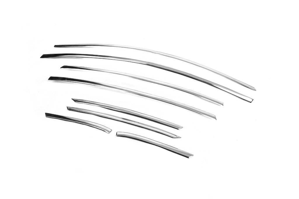 The upper mouldings of the Windows (8 pieces, stainless steel) for Ford Fiesta 2008-2017 - Reelken Auto