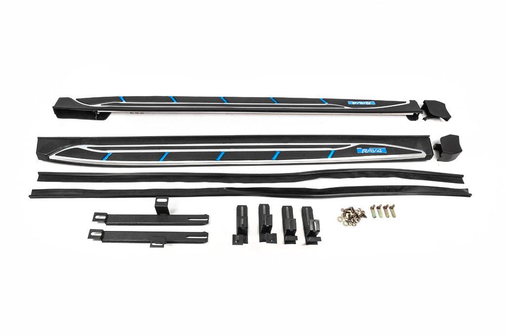 Side steps OEM V4 (2016-2018, 2 pcs, aluminum) for Toyota Rav 4 2013-2018 - Reelken Auto